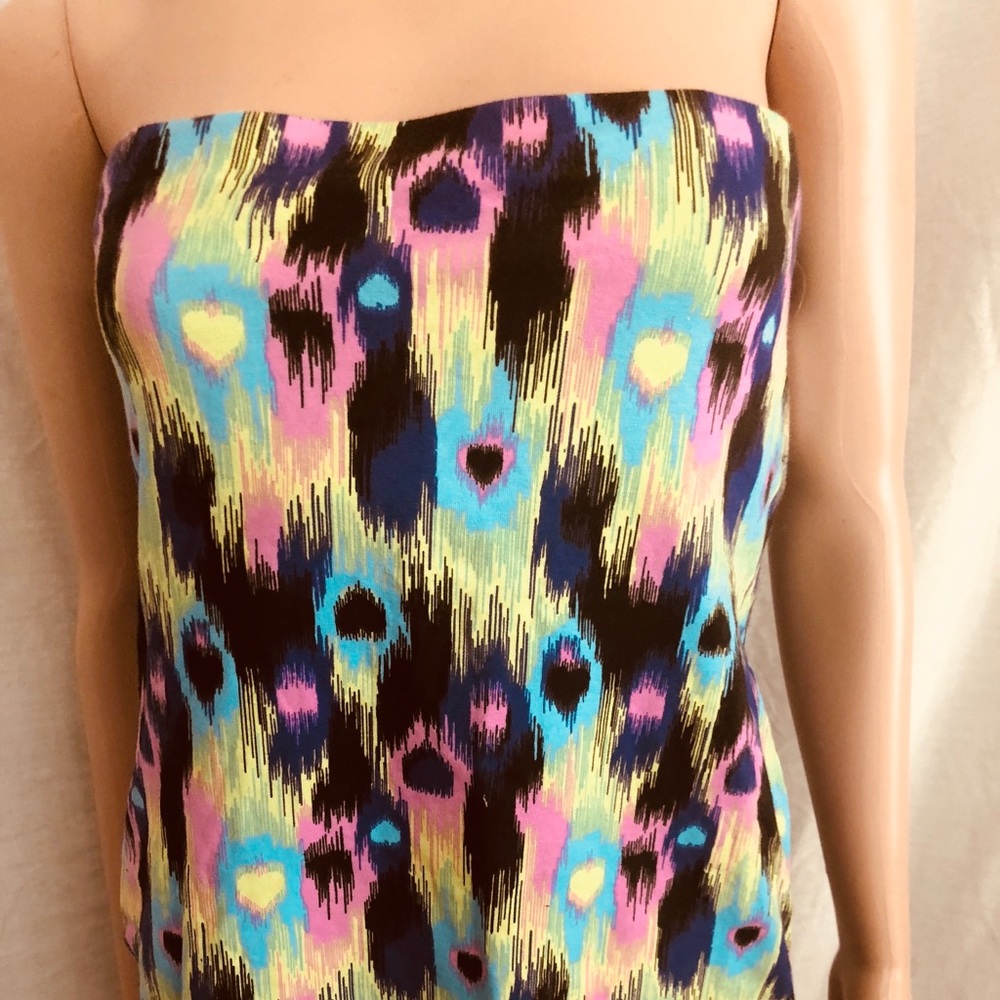 Blue purple green pink large halter top